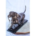 thumbnail image 4 of Nifao Detailed Dachshund Dog Walking Bronze Statue Mounted on Marble – Home Decor Sculpture, 29"L x 8"W x 15"H, 4 of 13