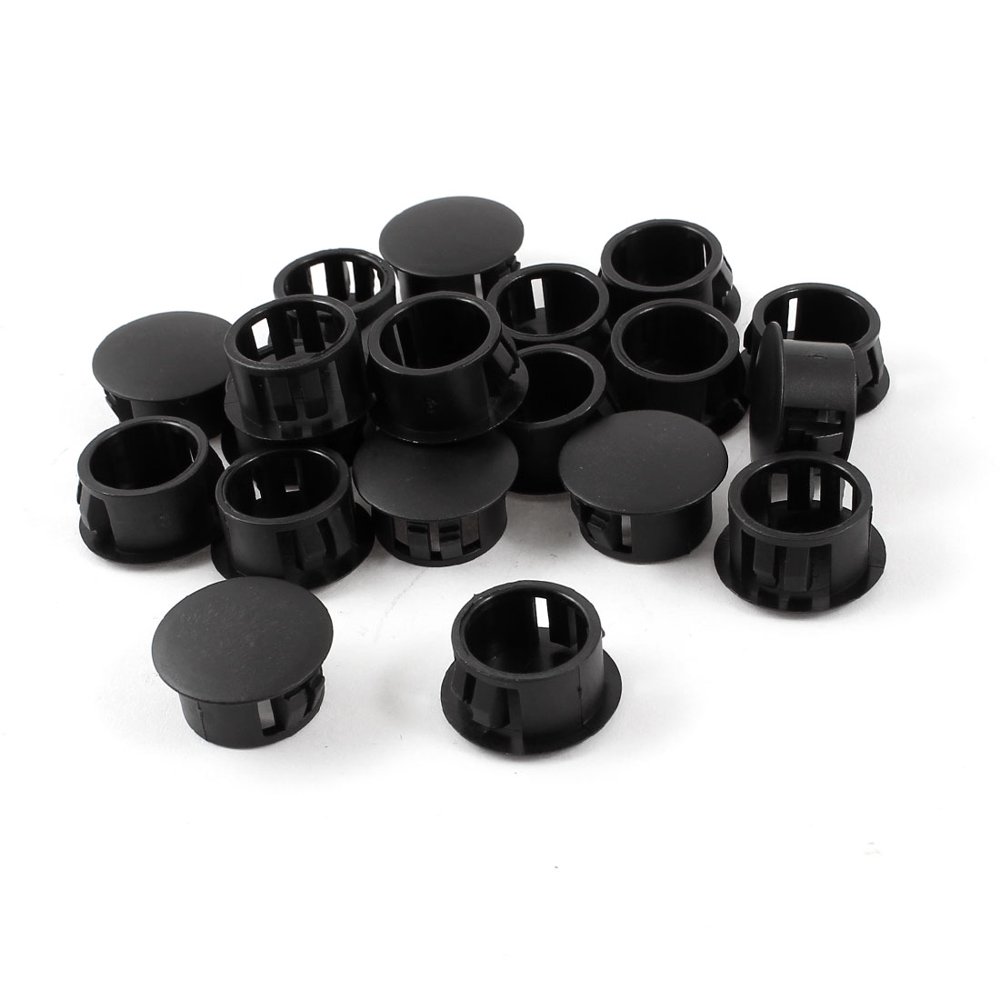 Unique Bargains 20 Pcs Plastic Snap in Type Locking Hole Plugs 16mm x