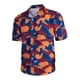 thumbnail image 1 of Camisa de surf holgada, de secado rápido y con cuello vuelto en color naranja, talla L Camisa estampada Ocean-Ready para hombre, 1 of 4