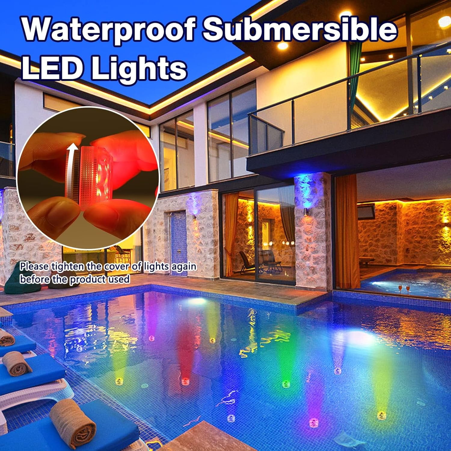 12 Pack Mini Submersible LED Lights with Remote,1.18 in Multicolor LED Tea Lights,Battery Operated Remote Control Tea Lights for Pool Pond Decoration