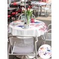 thumbnail image 6 of Outdoor Tablecloth with Umbrella Hole Zipper Butterfly Flowers Round Tablecloth 54" Waterproof Outside Table Cloth Watercolor Pastoral Spring Plants Patio Table Cover Tablecloths for Picnic Party, 6 of 8
