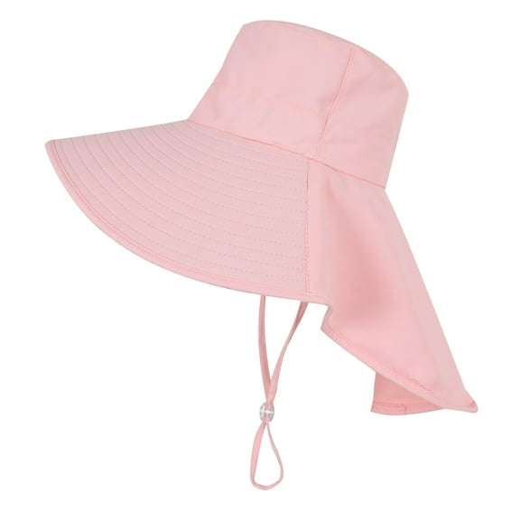 Women Ponytail Sun Hat Wide Brim Sun Hat with Flap Packable Adjustable Summer Beach Hat - Pink