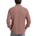 thumbnail image 4 of Men's Casual Long Sleeve Waffle Knit Button Down Solid Color Pocket Shirt for Spring Fall Casual Style,Watermelon Red,2XL, 4 of 4