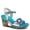WHITE MULTI, variant on L`Artiste Leilanie Hand-Painted Leather Platform Heel Sandal