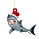 thumbnail image 1 of Tiburón De Madera Familia Colgante Lindo Árbol De Navidad Divertido Decoraciones Colgantes Inevent HA044577-04, 1 of 6