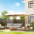 thumbnail image 2 of Outsunny Parasol de Patio Double Face de 15 Pi avec Double Auvent, Grand Parasol d'Extérieur avec Manivelle pour Piscine, Terrasse, Marché, Beige, 2 of 10