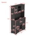 thumbnail image 7 of 74" Coffee Bar Cabinet, Farmhouse Large Kitchen Hutch with Wine Racks and Microwave Stand, Tall Pantry Buffet Cabinet with Barn Doors & Shelves & Drawers for Home, Black, 7 of 7