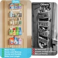 thumbnail image 3 of Superior Hub Adjustable Over The Door Organizer, Metal Hanging Door Organizer with 5 Wire Basket 7 Hooks, Wall Mounted Shelf for Pantry Closet Organization and Storage, White, 3 of 16