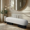 thumbnail image 2 of Meridian Furniture Robertson Cream Boucle Fabric Bench, 2 of 9