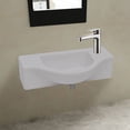 thumbnail image 2 of vidaXL Bathroom Sink Basin Wall Mount Black Ceramic 1.4" Faucet Hole 2 Colors, 2 of 6