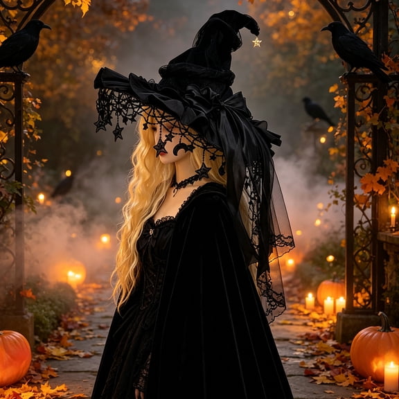 Dalxymotic Halloween Witch Hat, 18.1 Inch Bow Accent Hat, Halloween Decorations Indoor Outdoor, Fall Decor Spooky Season Hat, Witch Hat Gift for Women, Halloween Party, Home, Mantel