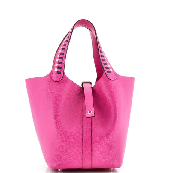 Pre-Owned Picotin Lock Bag Tressage Epsom PM By Rebag