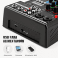 thumbnail image 4 of Mezclador De Audio Bluetooth 4 Canales De Consola Tarjeta NEGRO, 4 of 6