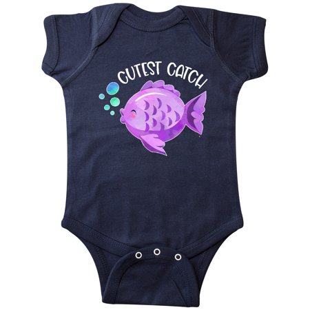 

Inktastic Cutest Catch Cute Purple Fish Gift Baby Boy or Baby Girl Bodysuit