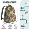 thumbnail image 5 of Pioneer Flower Floral Print Pattern Backpack for School, Cute School Bag with Adjustable Shoulder Straps and Padded Back, 16.9"x12.6"x5.9", 5 of 5