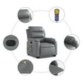 thumbnail image 3 of vidaXL Electric Stand up Massage Recliner Chair Gray Faux Leather, 3 of 9