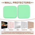 thumbnail image 3 of Uxcell 10Pcs Door Knob Wall Protector, 1.8" Square Silicone Door Stoppers Self Adhesive Handle Bumper Cushion Pad, Green(0.3" Thickness), 3 of 6