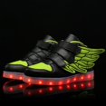 thumbnail image 5 of Gyujnb Boys and Girls Wing LED Light up High Top Sneakers Hook and Loop Casual Shoes (Unisex),5.5-6 Years, 5 of 7