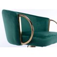 thumbnail image 6 of Bar Stools Set of 2,Velvet Counter Height Bar Stools with Chrome Footrest and Gold Base,Swivel Height Adjustable Barstools for Kitchen Island,Pub,Dining Room,Green, 6 of 9