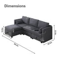 thumbnail image 3 of 84"Convertible Sectional Sofa with Chaise & USB for small space, Modern L Shaped 4 Seat Couch with Reversible Ottoman for Living Room，Gray, 3 of 8