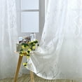 thumbnail image 2 of 1Pc Leaf Printed Curtain Fashion Single Side Window Screening Creative Window Gauze (White, 100x250cm), 2 of 7