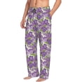 thumbnail image 5 of Cauagu Violets Flowers Mens Pajama Pants Sleep & Lounge Pants,PJ Bottoms with Pockets-Small, 5 of 7
