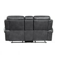 thumbnail image 6 of Lexicon Granville Faux Leather 2-Piece Manual Reclining Sofa Set in Gray, 6 of 14