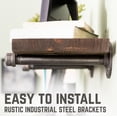 thumbnail image 5 of 24 in. x 7.5 in. x 6.75 in. Trail Brown Restore Wood Wall Shelving with Industrial Steel Pipe Straight Brackets, 5 of 9