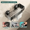 thumbnail image 3 of Esquinero para Baño Regadera Ventosa Repisas Sin Taladro Organizador de Regadera Metal de Aluminio Porta Shampoo Antióxido Estante Organizador Baño Gris Mueble para Regadera, 3 of 4