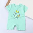 thumbnail image 2 of KPOPLK Baby Boys Clothes Newborn Romper Solid Short Sleeve One Piece Jumpsuit Infant Summer Spring Outfits(18-24 Months,Mint Green), 2 of 4