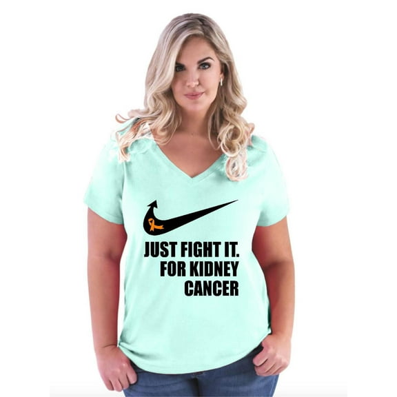 NIB - Women's Plus Size V-neck T-Shirt - Kidney Cancer