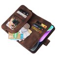 thumbnail image 6 of for iPhone 14 Wallet Case, [Card Slots] PU Leather ID Credit Holder Folio Flip Kickstand Magnetic Clasp Phone Cover & Lanyard & Shoulder Strap for iPhone 14, Brown, 6 of 6