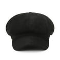 thumbnail image 3 of Womens Newsboy Cap Summer Beret Cap 8 Panels Vintage Cabbie Hat Octagonal Visor Cap (Black One Size), 3 of 3