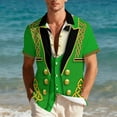 thumbnail image 4 of Yaoyar Men Hawaiian Shirt Unisex Summer Beach Casual Short Sleeve Button Down Shirts St. Patrick's Day Printed Clothing, 4 of 8