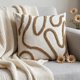 thumbnail image 5 of Minimalists Line Embroidered Pillow Cover Black Khaki Beige 17.71x17.71 Inches Soft Cottons Decorative Cushion Case For Living Room Bedroom Sofa, 5 of 6