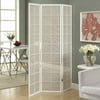Folding Screen - 3 Panel / White Frame With Fabric Inlay