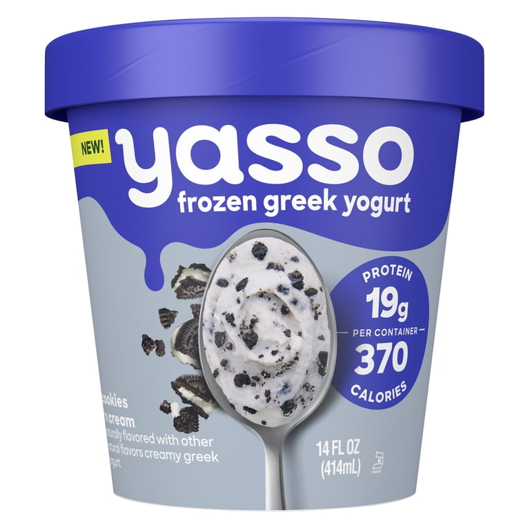 Yasso Cookies and Cream Frozen Greek Yogurt, 14 fl oz - Walmart.com