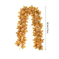 thumbnail image 3 of 2-Piece Halloween Artificial Maple Leaf Garland Set - 68.89" Orange Pumpkin & Fall Leaves Rattan for Indoor Holiday Decorations, Party & Fireplace Decor, 3 of 6