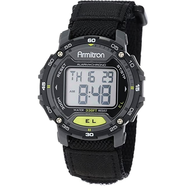 Reloj Sport Cronógrafo Digital ARMITRON 40/8291BLK Unisex 41mm con Correo Nylon Resistente al Agua Negro Armitron 40/8291BLK