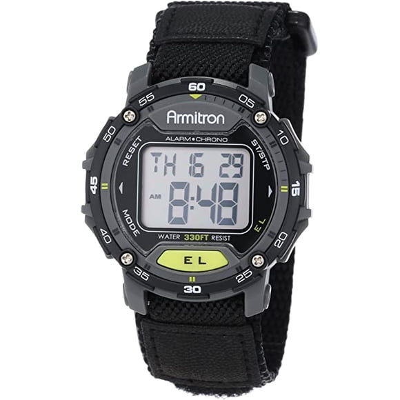 Reloj Sport Cronógrafo Digital ARMITRON 40/8291BLK Unisex 41mm con Correo Nylon Resistente al Agua Negro Armitron 40/8291BLK