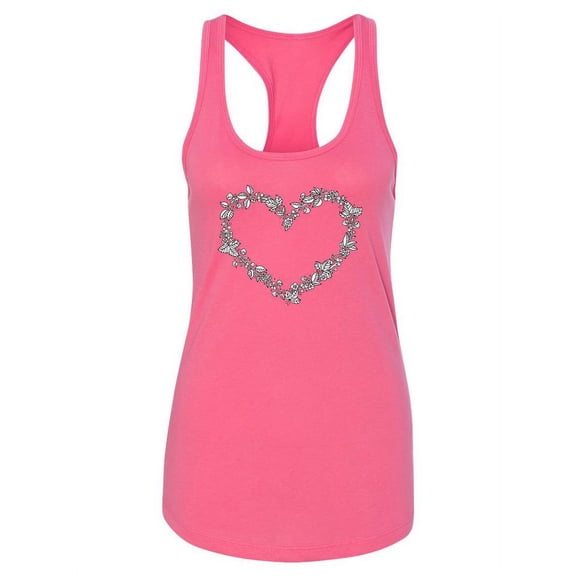 Heart Frame With Plants Racerback Tank Women -Image by Shutterstock, Female XX-Large