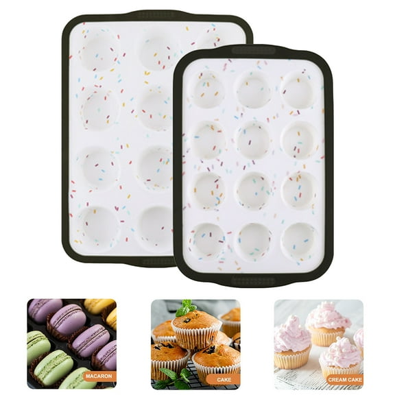 Silicone Muffin Pan 24 Cups Nonstick Mini Cupcake Pan Easy Release Versatile Baking Mold Practical Kitchen Bakeware