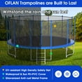 thumbnail image 5 of Jump Into Fun Trampoline 8 10 12 14 15 16FT, 1000LBS Trampoline for Kids, Trampolines with Enclosure, Basketball Hoop, Wind Stakes, Galvanized Anti-Rust Coating, Outdoor Recreational Trampoline, 5 of 7