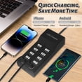 thumbnail image 2 of SUPER JOY USB Charging Station 10-Port USB Charging Hub Family-Sized Smart Multi USB Charger Ports for Multiple Devices Tablet Laptop Black, 2 of 7