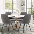 thumbnail image 5 of Andeworld Upholstered Dining Chairs Set of 2 Modern Faux Leather Armless Accent Chairs Mid Century Leisure Chair Kitchen Living Room Desk Side Chair with Metal Legs(Grey), 5 of 8
