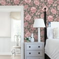 thumbnail image 3 of Brewster Gabriela Raspberry Floral Paste The Wall Non Woven Wallpaper, 20.5-in by 33-ft, 56.4 sq. ft., 3 of 4