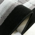 Custom Size Washable Anti Slip Soft Pile Squares Gray and Black Design