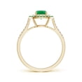 thumbnail image 2 of Angara Natural 0.55 Ct. Emerald with Diamond Halo Ring in 14K Yellow Gold for Women (Ring Size: 3.5), 2 of 8