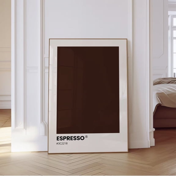 Espresso Brown Pantone Poster, Pantone Color Wall Art, Trendy Wall Art, Espresso Coffee Poster, Aesthetic , Pantone Color Palette Home Decor UNFRAMED Poster, Wall Art for Decor, Present, 8x12