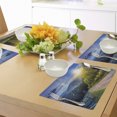 thumbnail image 4 of Ambesonne Countryside Place Mats Set of 4, Moon and Sun View, Standard Size, Green Blue, 4 of 6